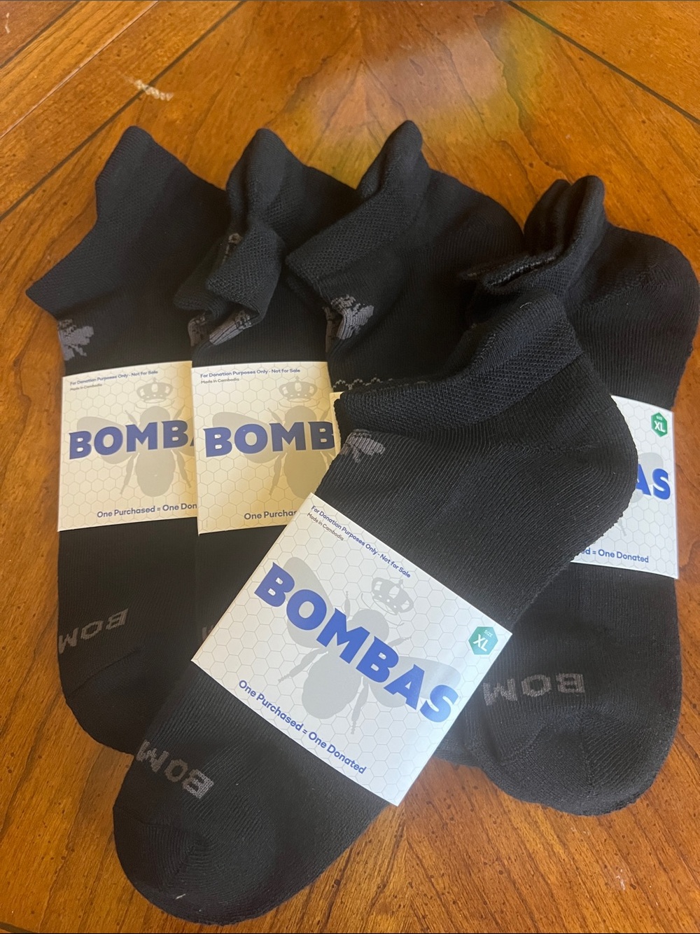 Bombas Men's Black Ankle Athletic Socks XL 5 pairs NEW
